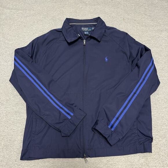Polo Ralph Lauren Other - Vintage Polo Ralph Lauren Harrington Jacket Men L Blue Windbreaker Full Zip Y2K